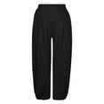 thumbnail image 3 of Girls Pants Kids Summer Beach Solid Casual Long Trousers Soft Breathable Black 2-3 Years, 3 of 8