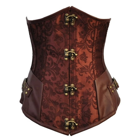 WMTBSRSW Steampunk Corsets for Women Underbust Gothic Retro Corset Top Vintage Floral Lace Up Bustier