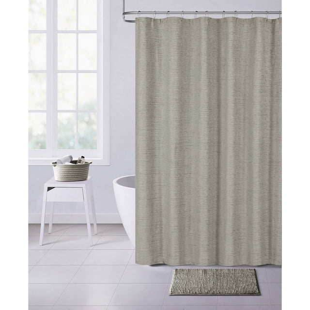 homeroots bed & bath 399746 Silver Soft Textured Shower Curtain