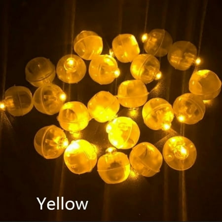 

10Pcs Round Ball Tumbler LED Lights Mini Flash Luminous Lamps for Christmas Wedding Party Decoration Yellow