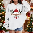 thumbnail image 2 of Lorytime Christmas Sweater for Kids Girls Boys Reindeer Hoodies Long Sleeve Pullover Drop Shoulder Cute Tops White 4 Years, 2 of 4