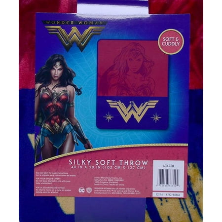 Classic Wonder Woman Kids Silky Soft Throw 40 X 50 Red Blue And Gold Walmart Com Walmart Com