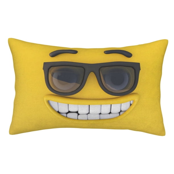 Fotbe Smiling With Sunglasses Funda de Almohada Decorativa Estilo Occidental, Lujo en Algodón, Fundas para Almohadas King, Cojín Estampado para Decoración del Hogar-20"x30"