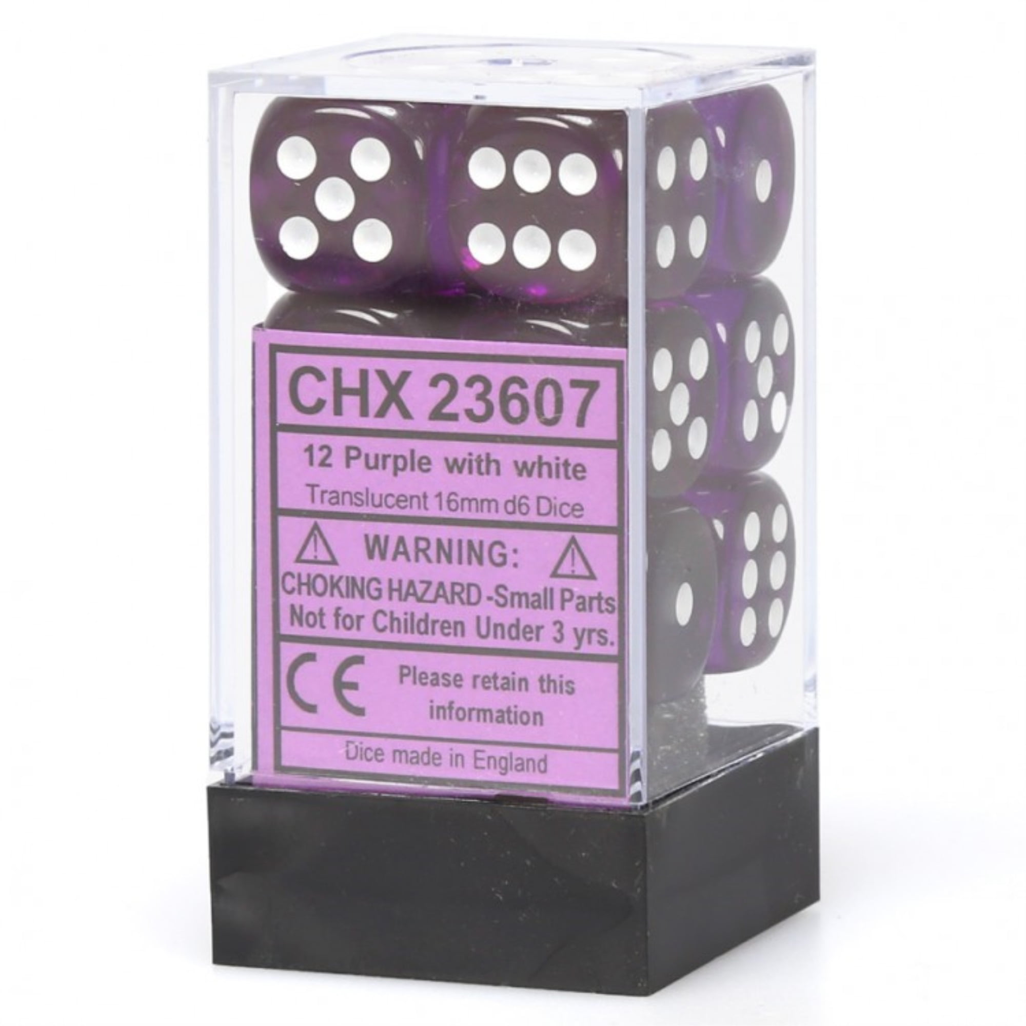 Chessex 7 Dice Set Opaque Light Purple with White CHX 25427 for D&D & D20 