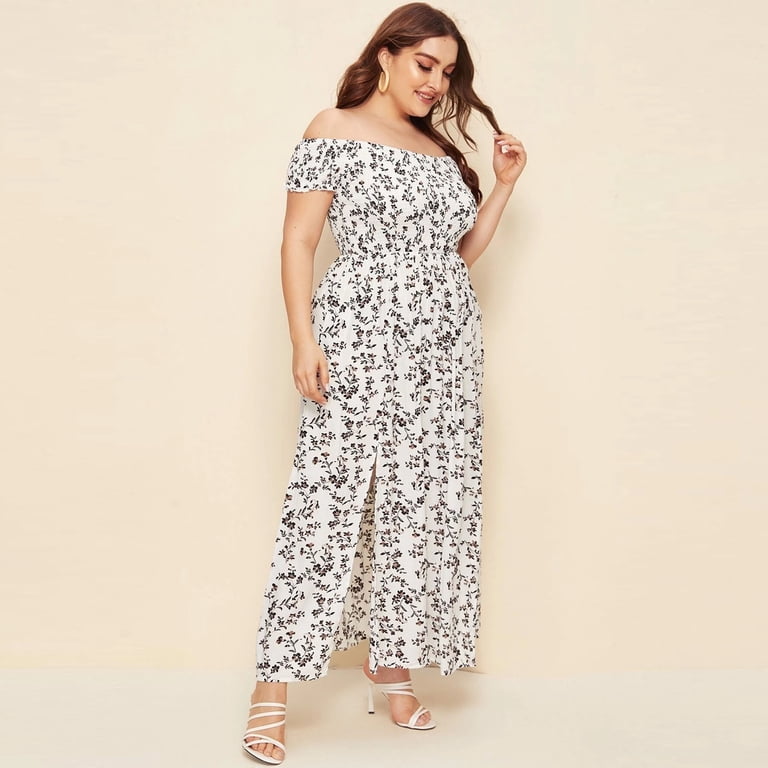 knee length dresses for ladies Pink & Sage Ditsy Floral Louisa Maxi Dress main image 0