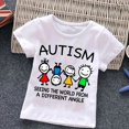 thumbnail image 4 of Camiseta blanca de algodón para niños y niñas con autismo, camisetas con dibujos de rompecabezas, ropa bonita de verano, camisetas de dinosaurios para niños pequeños, disfraces para niños, 4 of 5