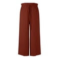 thumbnail image 5 of Delayuji Womens Wide Leg Pant Elastic Waist Daily Elegant Casual Solid Color Pants Loose Linen Pants Women L-6XL, 5 of 6