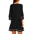 thumbnail image 3 of Women's Summer Beach Loose Dress Casual Short Shift Tunic Dress Size XL Black, 3 of 9