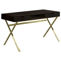 Computer Desk - 48"L / Espresso / Gold Metal