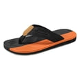 thumbnail image 5 of Beach Flip Flops for Men Rubber Sandals Leather Thong Sandals Slip on Straps Soft Cushion Footbed Summer Indoor Outdoor Shoes Black Size 9.5, 5 of 5