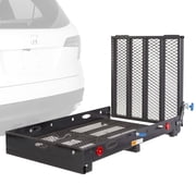 Wheelchair Scooter Carrier for Car Truck SUV, 2in Hitch, Extra Long Folding Ramp, 500 lb Capacity, 52in x 48in Cargo Carrier for Vehicles, Titan Ramps