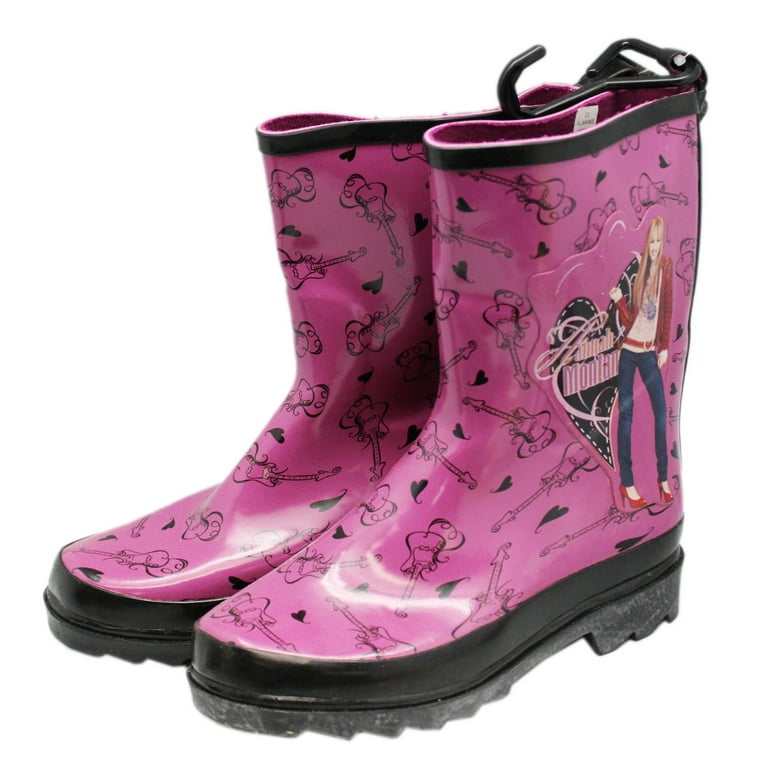 Disney s Hannah Montana Purple Guitar Themed Rubber Boots Size 11 12 Kids