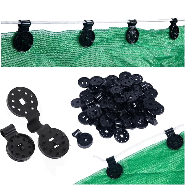 Fiudx Clips para Toldos, Sujetadores de Plástico Resistentes, Soportes para Toldos a Prueba de Viento, Abrazaderas de Malla Seguras, Protección para Plantas de Jardín, Uso Versátil En Exteriores, Paq