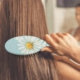 thumbnail image 4 of Daisy with Inspirational Quote Hair Brush, Boho Chic Detangling Brush Featuring Floral Daisy Pattern and Butterfly Design, Suitable for All Hair Types, 4 of 8