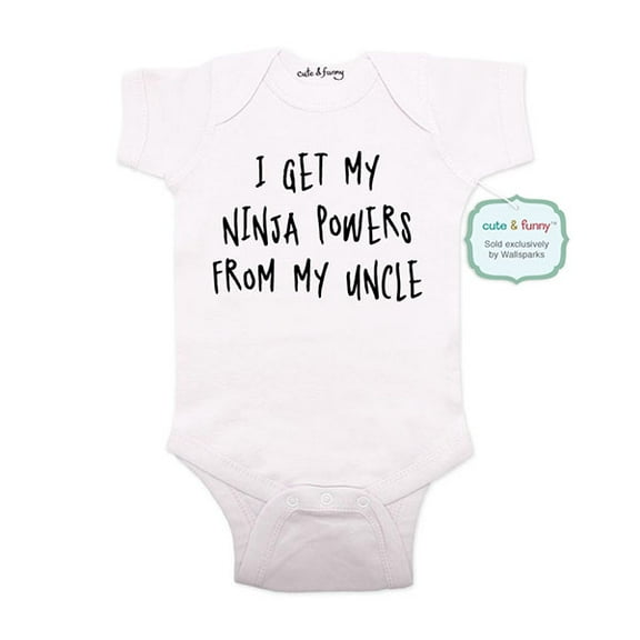 I get my ninja powers from my uncle - wallsparks cute & funny Brand - baby one piece bodysuit - Great baby shower gift!
