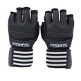thumbnail image 2 of Guantes de kickboxing, guantes de MMA, guantes de entrenamiento de medio dedo, guantes de bolsa de artes marciales mixtas, guantes de lucha Negro, 2 of 9
