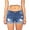 Blue, variant on Wirziis Women Jean Shorts for Summer Casual Ripped Denim Shorts Mid Rise Stretch Folded Hem Short Jeans with Pocket