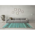 thumbnail image 3 of Ahgly Company Indoor Square Abstract Light Blue Modern Area Rugs, 6' Square, 3 of 4