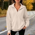 thumbnail image 2 of Hoodie for Women Half Zip Sweatshirts Hoodies Oversized Sweatshirts Long Sleeve Stand Collar Pullover Fall Trendy Clothes, 2 of 9