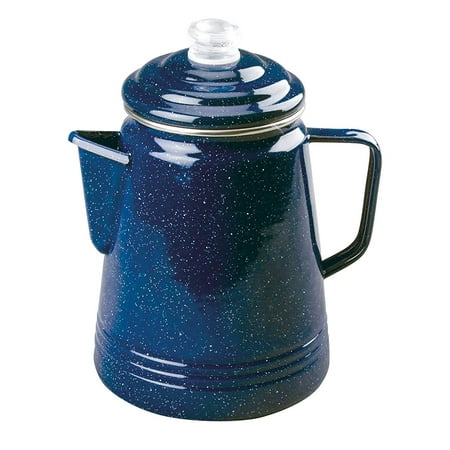Enamelware Percolator, 14 Cup, Camping percolator quickly brews up to 14 cups of coffee on a camping stove or grill By (Best Way To Brew Coffee While Camping)