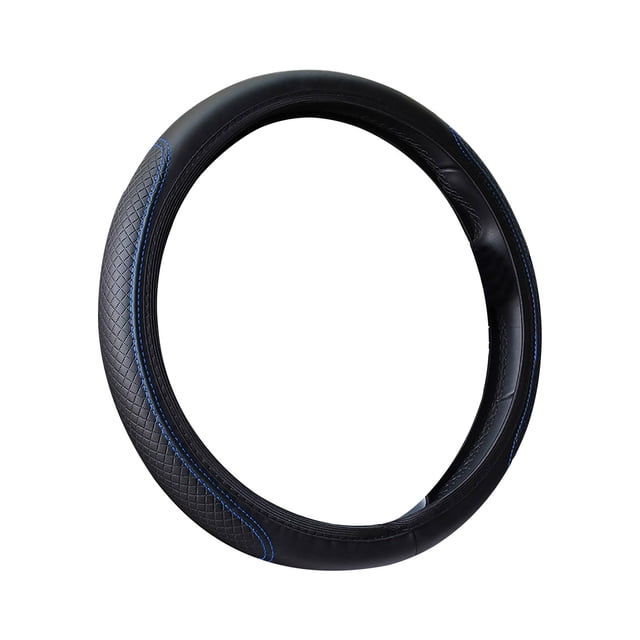 Universal Microfiber Leather Steering Wheel Cover Protector with Stitching for Enhanced Grip and Comfortable Driving Experience