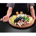 thumbnail image 4 of 21"x16" Xl Extra Large Wood Board With Handle Round Wooden Charcuterie Boards Meat Chopping Bread Serving Cheese Platter Big Pizza For Kitchen Carving Butcher, 4 of 7