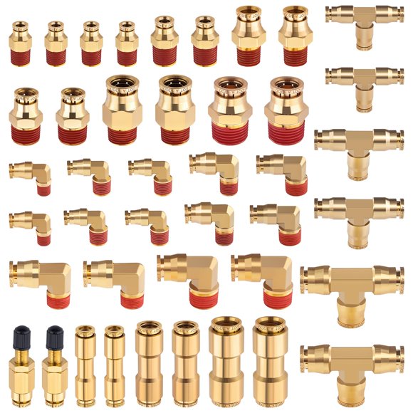Kit de reparación de accesorios de línea de freno de aire DOT de latón, 43 piezas, CheemuII