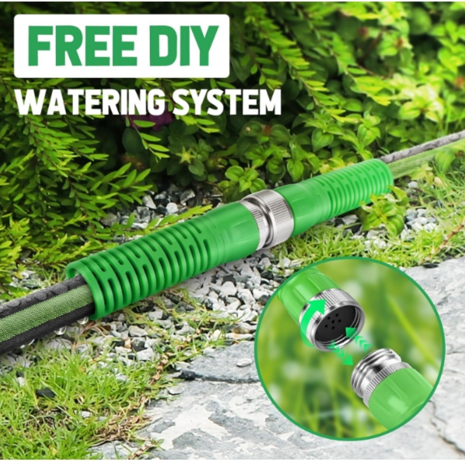 Flat Soaker Hose 100FT for Garden and Lawns, 80% Water-Saving Drip Irrigation Hose with Anodized Aluminum Ends, Flexible Leakproof Double Layer Gardening Hoses