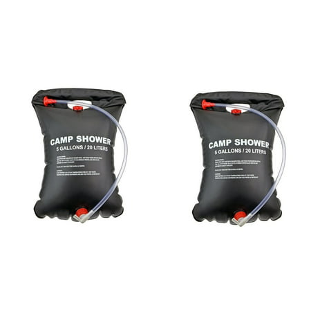 2 pack Outdoor Solar Heated Camping Shower and Bag Portable 5 (Best Outdoor Solar Shower)