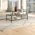 thumbnail image 7 of Evelyn&Zoe Hera 54" Wide Rectangular Coffee Table with Glass Shelf, Blackened Bronze, 7 of 7