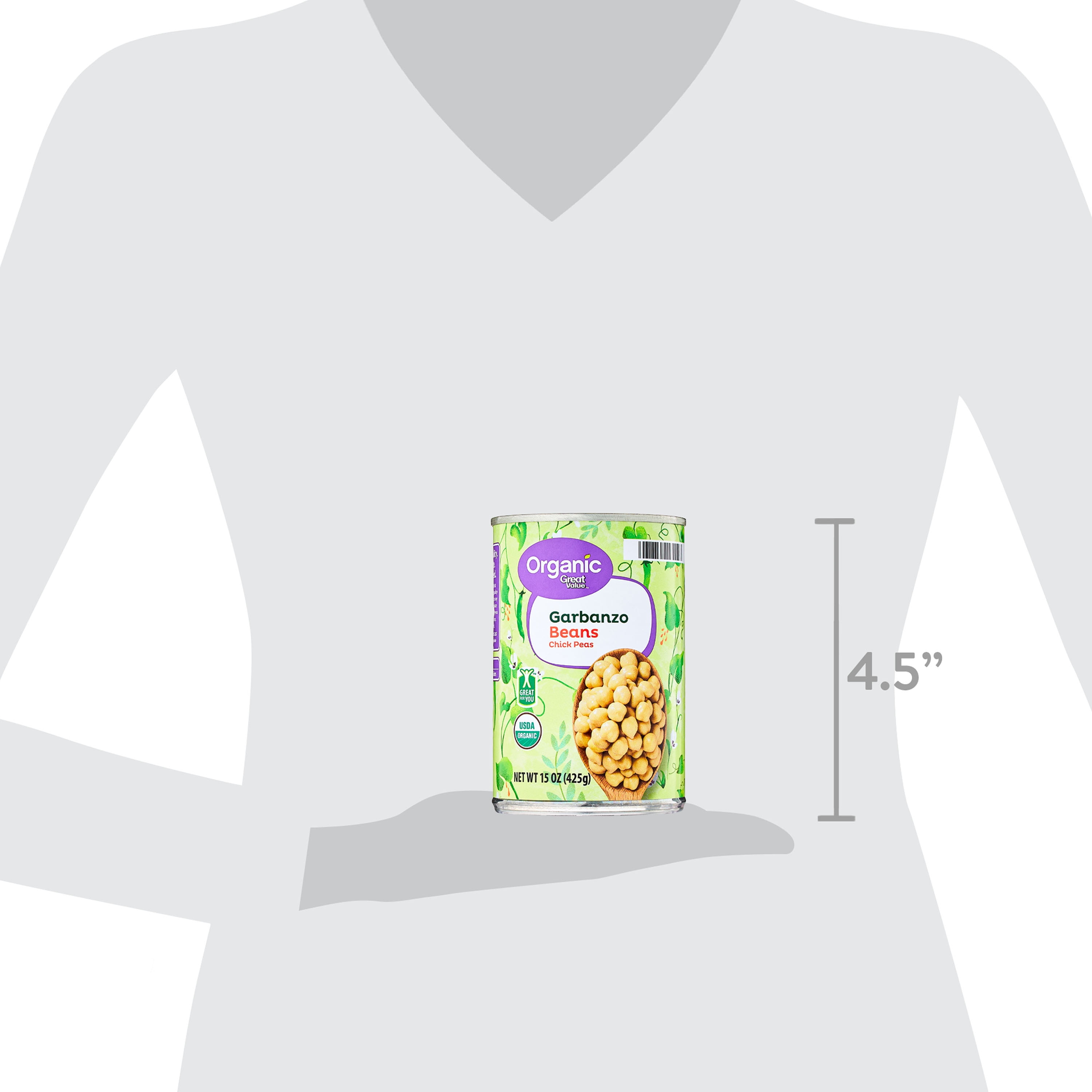 Great Value Organic Chick Pea Garbanzo Beans, 15 oz Can