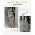 thumbnail image 5 of SHEWIN Womens Floral Maxi Dress Casual Deep V Neck Long Sleeve Long Evening Dress Cocktail Party Wedding Dresses S, 5 of 7
