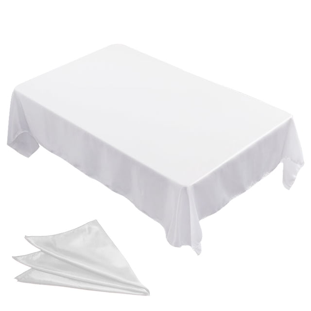 Satin Party Tablecloth Table Cover Wedding Rectangle Bright Silk Tablecloth Table Cover Smooth Fabric Tablecloth Table Decor for Wedding Banquet Table Decoration