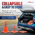 thumbnail image 4 of 28" Collapsible Traffic Safety Cones with LED Light Bright Orange Reflectors with Reflective Strips, Multipurpose Pop-Up Road Parking Cone for Emergency & Construction Use by LifeSupplyUSA (4-Pack), 4 of 8