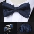 thumbnail image 4 of HISDERN Bow Ties for Men Floral Paisley Pre-Tied Bow Tie and Pocket Square Handkerchief Cufflinks Set, 4 of 8