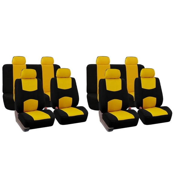 LADYGYM 2026 New 4Pcs Car Seat Covers Fabric Automotive Seat Covers & Accessories Waterproof Seat Covers for Car Truck Suv Yellow