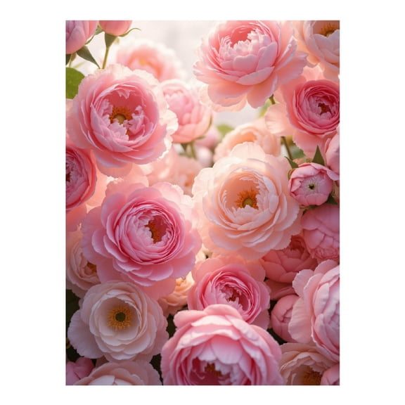 Diamond Art Kit for Adults, Pink Blooms Elegant Garden Display Diamond Painting for Adults Beginners, DIY Diamond Art Painting Kits, 5D Diamond Painting Crafts for Home Decor 12x16 Frameless