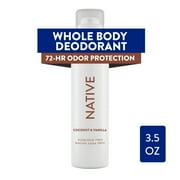 Native Whole Body Deodorant Spray, Coconut & Vanilla, Aluminum Free, for Women and Men3.5 oz