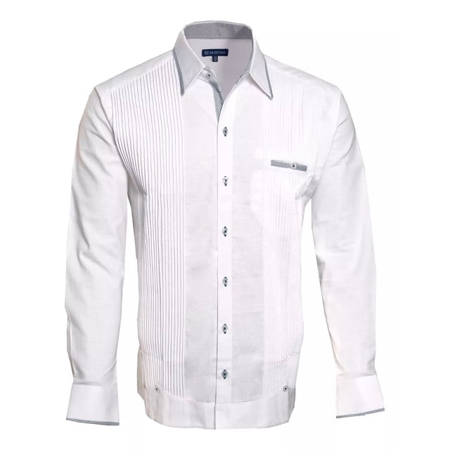 Guayabera Bordada Mod Buctzots En Lino Manga Larga
