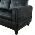 thumbnail image 5 of Hommoo Flannel 4-Seat Couch Sofa Set, L Shaped Couch Living Room Sofa Set, Sectional Sofa for Small Space, Black(No Ottoman), 5 of 11