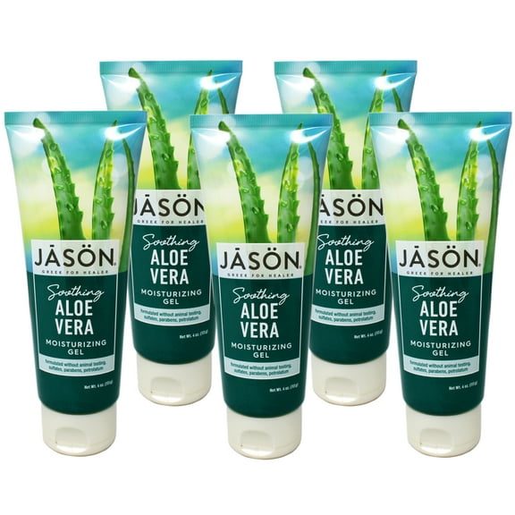 5 Pack - Jason Pure Natural Moisturizing Gel, Soothing Aloe Vera, 4 Ounce