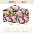 thumbnail image 4 of FORMRS Makeup Bag Travel Cosmetic Organizer for Women Fold Flat Zipper Pouch with Handle, Pink Kiwi, 4 of 8