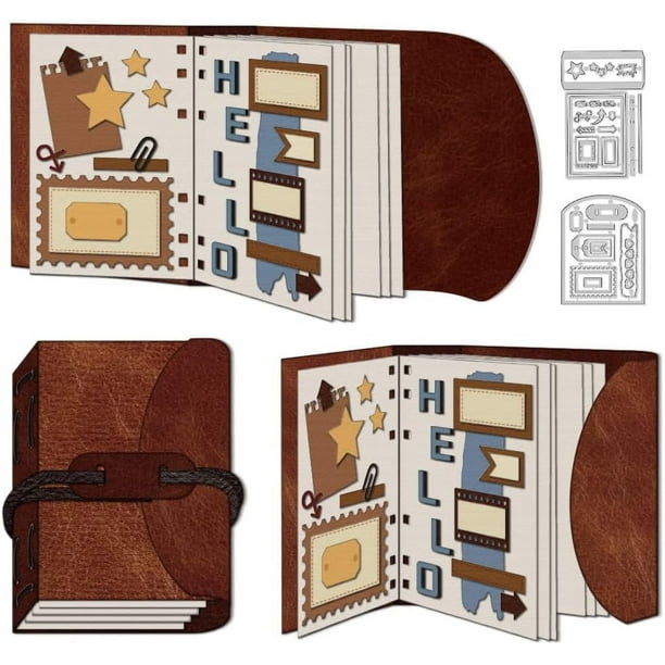 Troqueles de corte 3D para diario, troqueles de acero al carbono, plantillas, marco de etiqueta retro, plantilla para repujado y scrapbooking