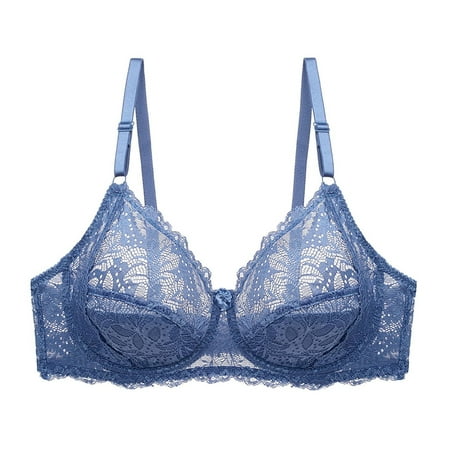 LLYWEY Sports Bras for Running on Sale Sports Bras High Support Ladies Tie-Front Bra Style-804 Women s Plus Support Bra Feature Adult Female Bralette Sports Bras Blue 40B