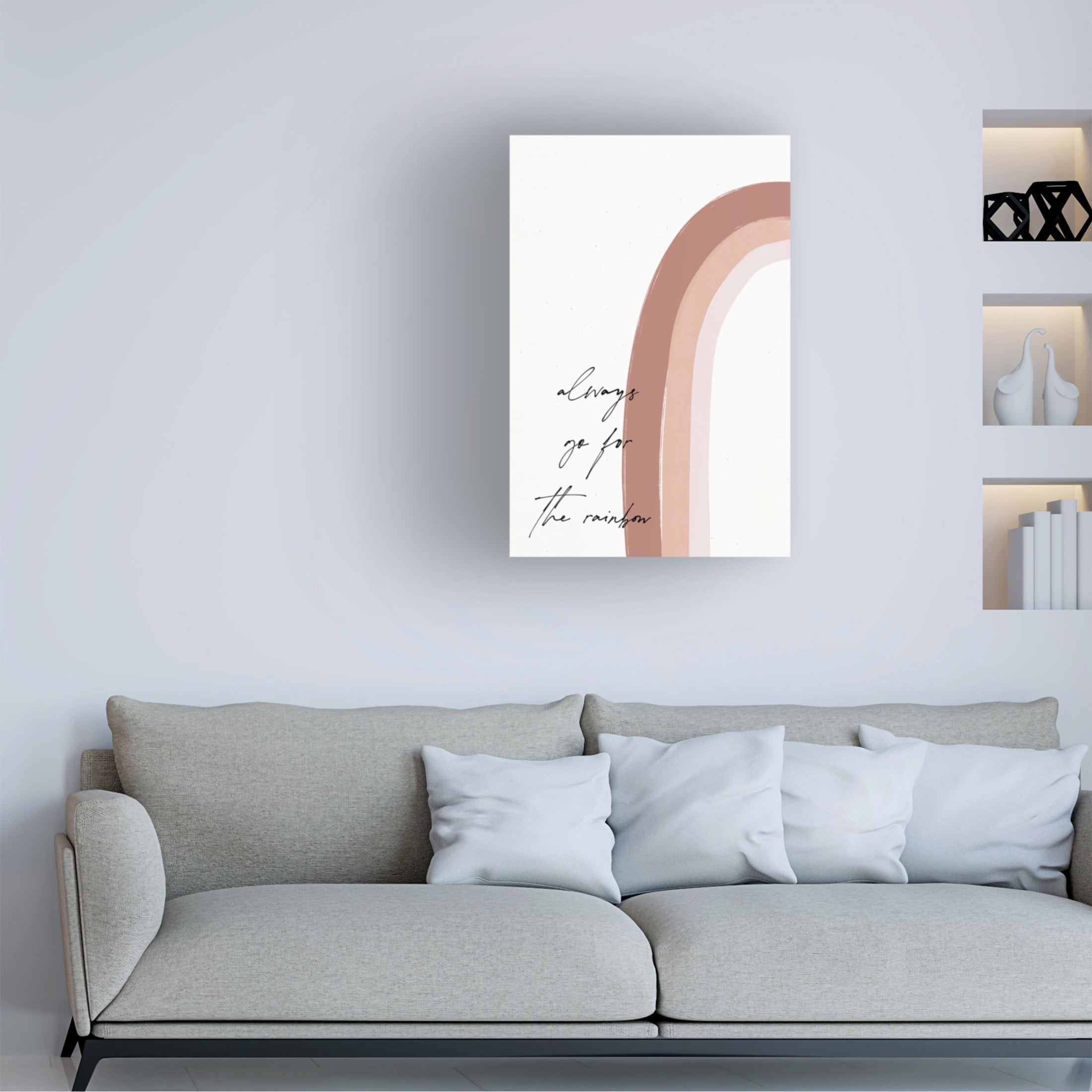 Trademark Fine Art uplusmestudio Always Go For The Rainbow Canvas Wall Art