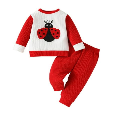 

ATOGUTA Newborn Outfits for Boys Girls Photography Fall Winter Sweatshirt and Pants Outfit Set Newborn to Toddler Kid Red Size 6M-3T