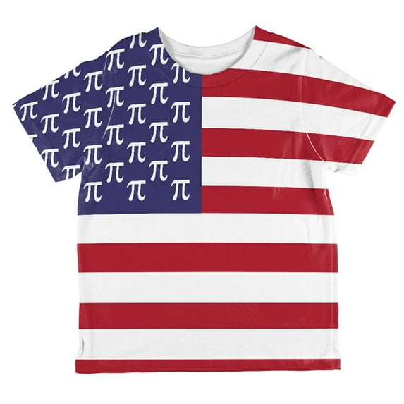 4th of July American Pi Flag All Over Toddler T Shirt Multi 4T