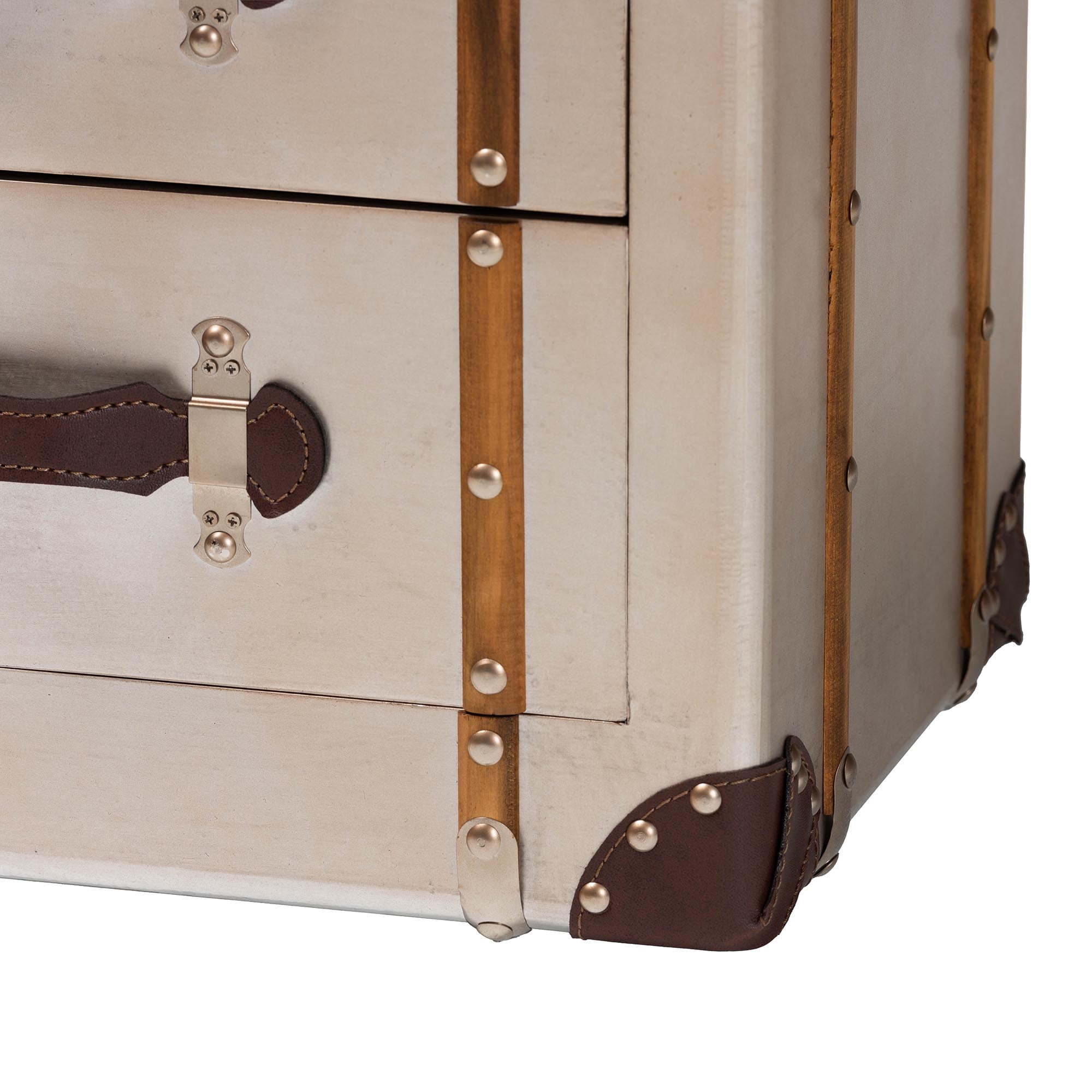 Baxton Studio Naylor Vintage Cabinet, 3-Drawer, Bronze