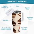 thumbnail image 2 of Yayeee 40oz Stainless Steel Tumbler with Straw and Handle Double-Wall Insulated Travel Water Bottle, Blue Cakes, 2 of 8