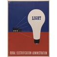 thumbnail image 2 of Lester Beall 14x18 Gold Ornate Wood Frame and Double Matted Museum Art Print Titled - Light - Rural Electrification Administration (1930), 2 of 4